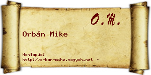 Orbán Mike névjegykártya
